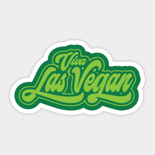 Viva las Vegan satirical humor funky retro green Sticker